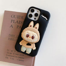 Labubu Cute Cartoon Rabbit Silicone Phone Case with Holder – iPhone 13 14 15 16 17 Pro Max